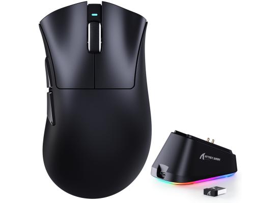 ATTACK SHARK V3 PRO Tri-Mode Wireless Gaming Mouse Black with RGB Charging Dock